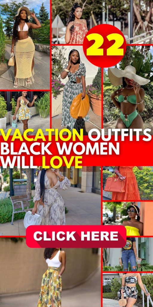 Afro beach vacation hairstyle with protective style and summer accessories