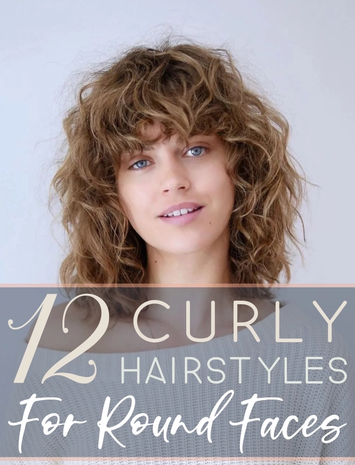 A woman with a round face wearing beachy waves with a deep side part for a flattering look