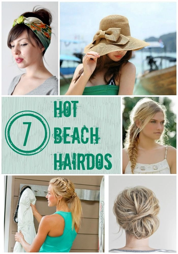 Beach hairstyle for wearing hats with a low messy bun and wispy strands