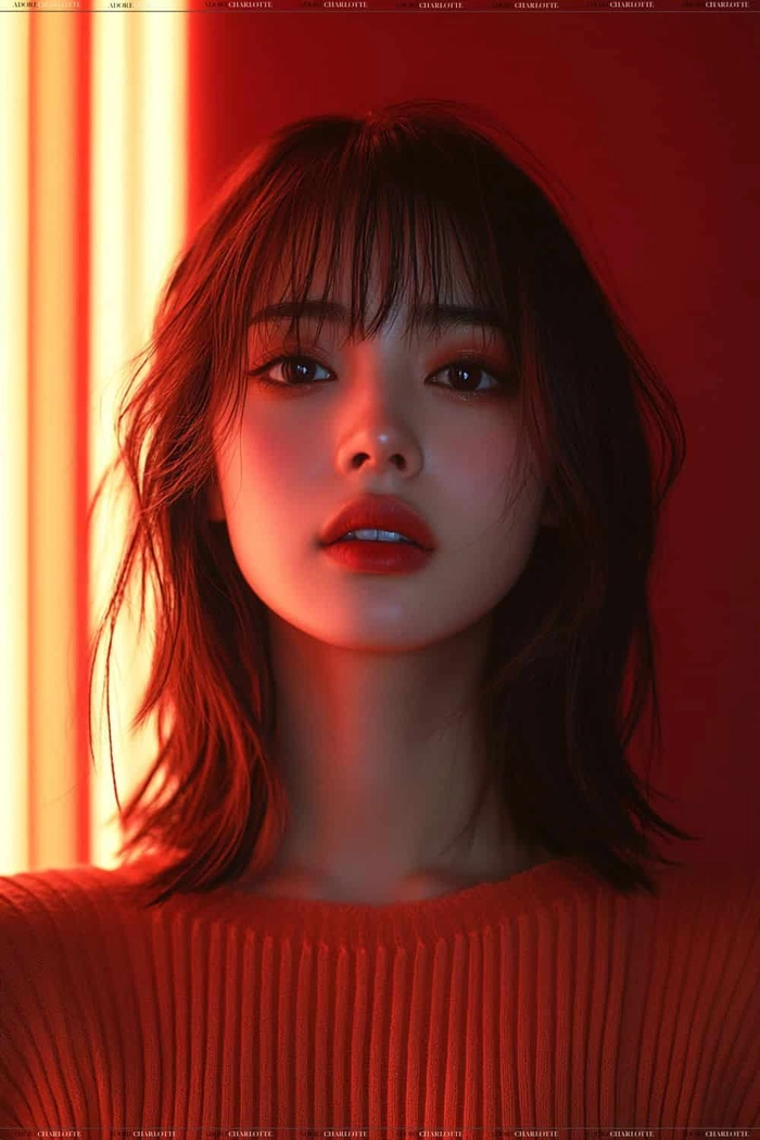 Wavy beach hairstyle for round face with soft layers