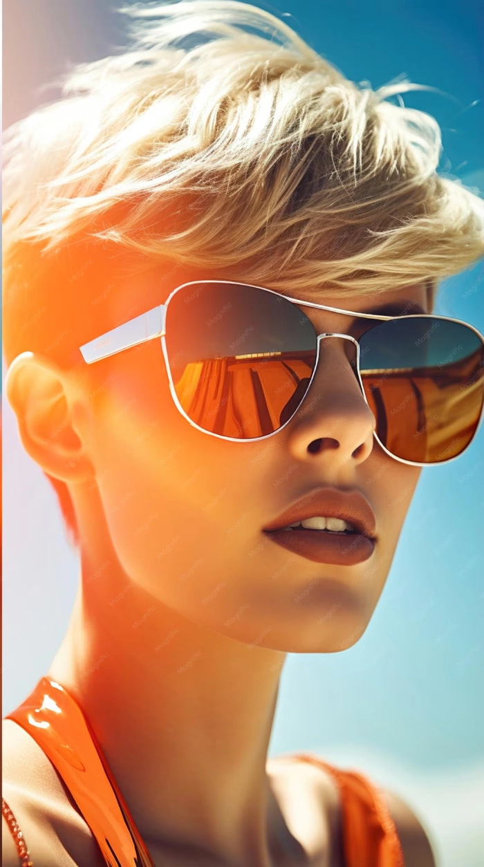 Beach hairstyle perfect for wearing sunglasses with flowing waves