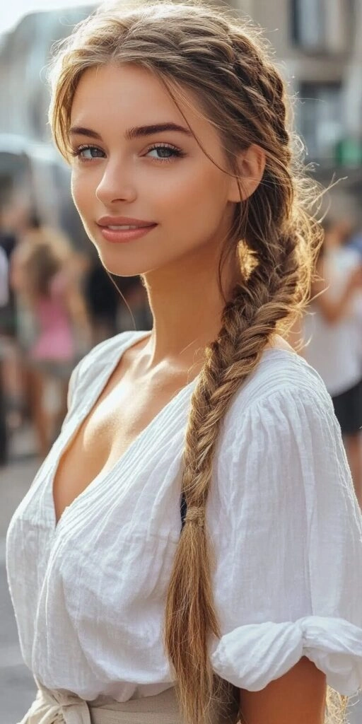Beach side braid inspiration hairstyle for summer