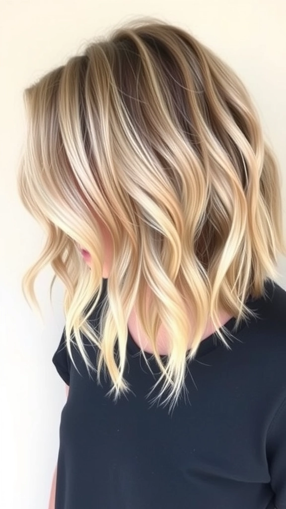 Stylish bob cut hairstyle at the beach with ocean waves in the background