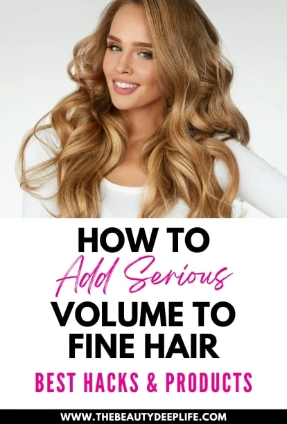 Woman with fine hair scrunching beach wave texturizer for root volume at the shore