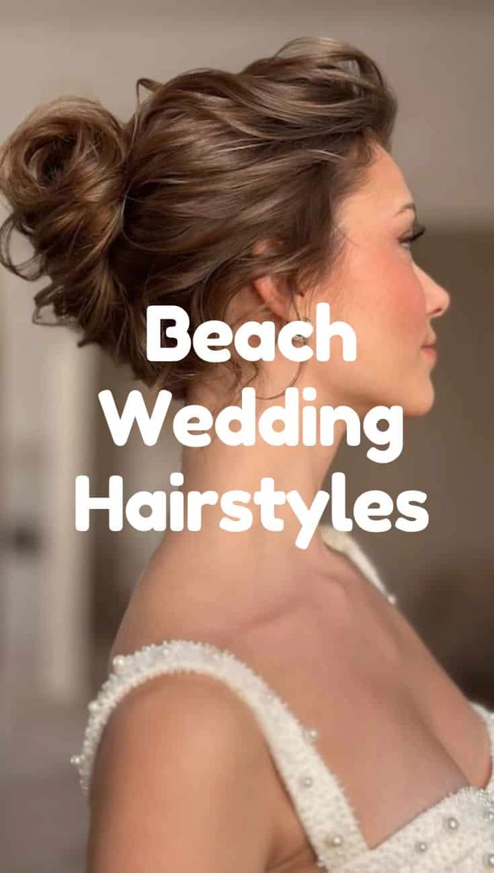 Transitioning from beach to dinner hair with a quick updo tutorial Woman transforming her beachy waves into a sleek evening updo with a hair clip
