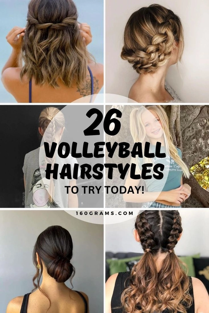 Volleyball player with sweat-proof beach braids keeping hair secure during intense match