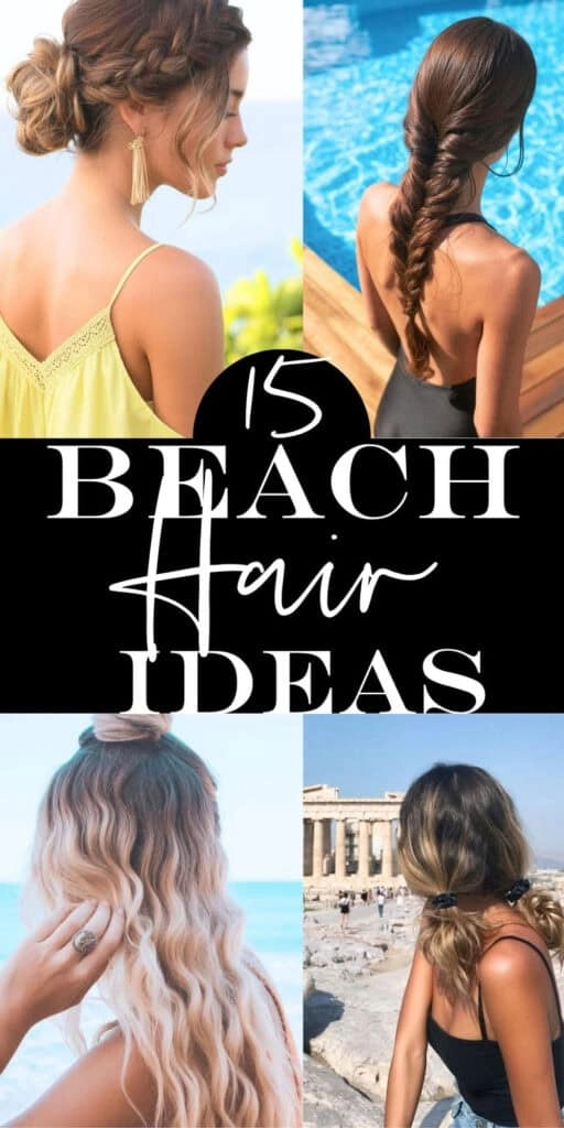 Woman with long flowing beach hair inspiration, windswept waves cascading in sunlight