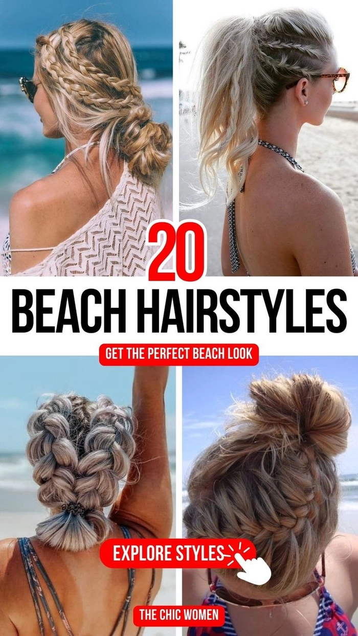 Woman gently spritzing her wavy beach hair with a revitalizing mist on the second day