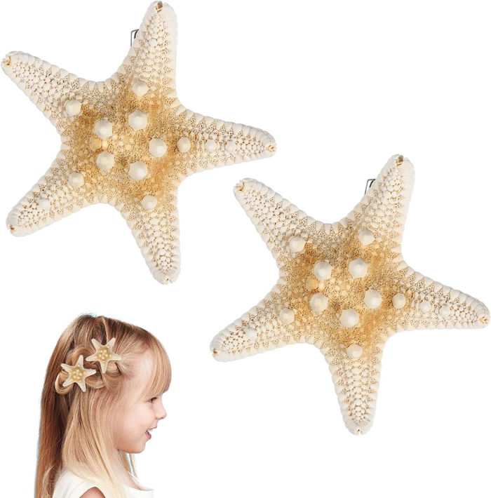 Starfish Hair Clips: The Perfect Beach Hairstyle Accessory A woman with beachy waves and starfish hair clips at the shoreline