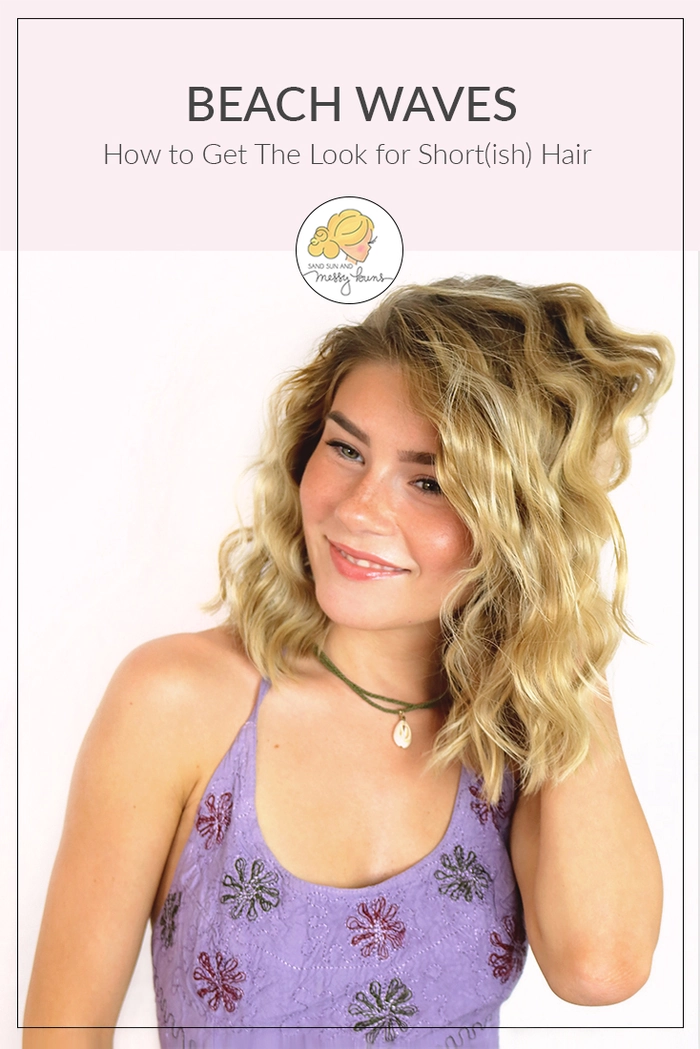 Straight hair beach wave methods demonstrated with curling iron and hair products