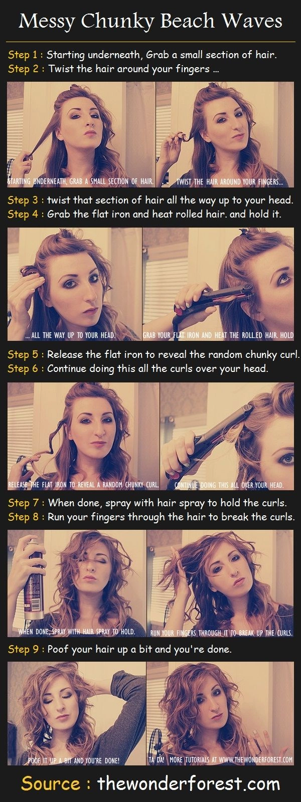 Beach hairstyle enhancement step six for perfect wavy locks Wavy hair beach enhancement routine with comb and styling products on sandy shore