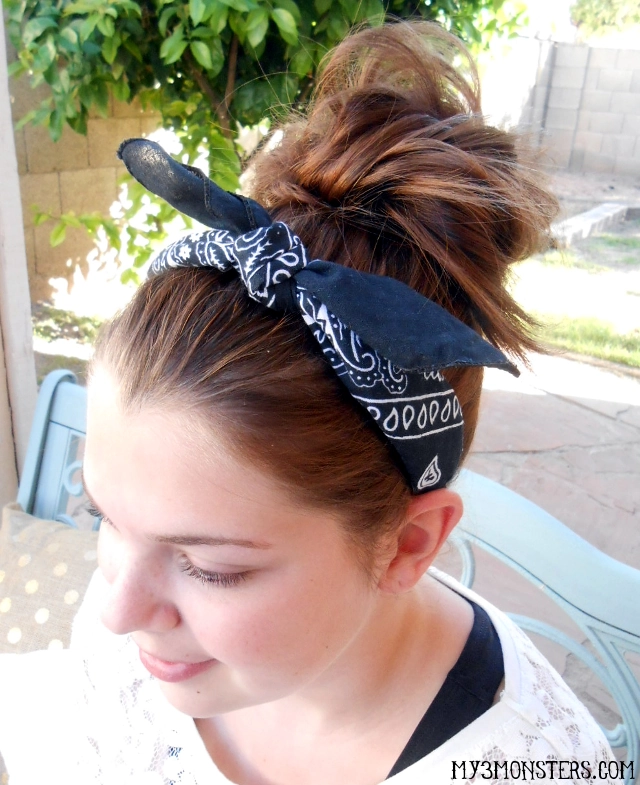 Easy Bandana Top Knot for Summer Festivals