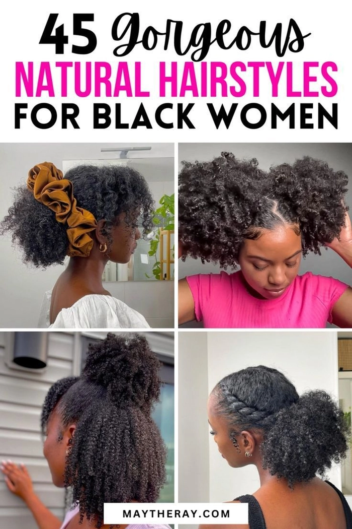 Black woman showcasing everyday natural texture hairstyle with defined curls