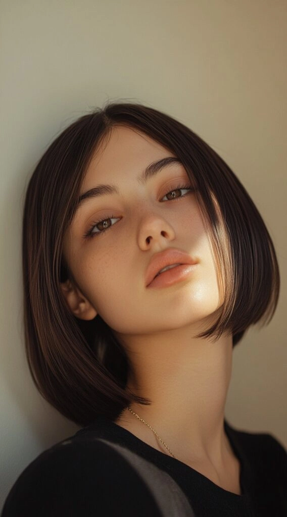 Casual blunt bob styling perfect for daily straight hair looks Everyday blunt cut bob hairstyle on straight hair showcasing casual elegance