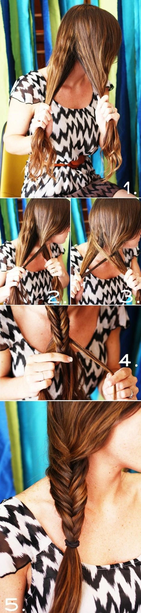 Bohemian casual hairstyle featuring a simple crown braid