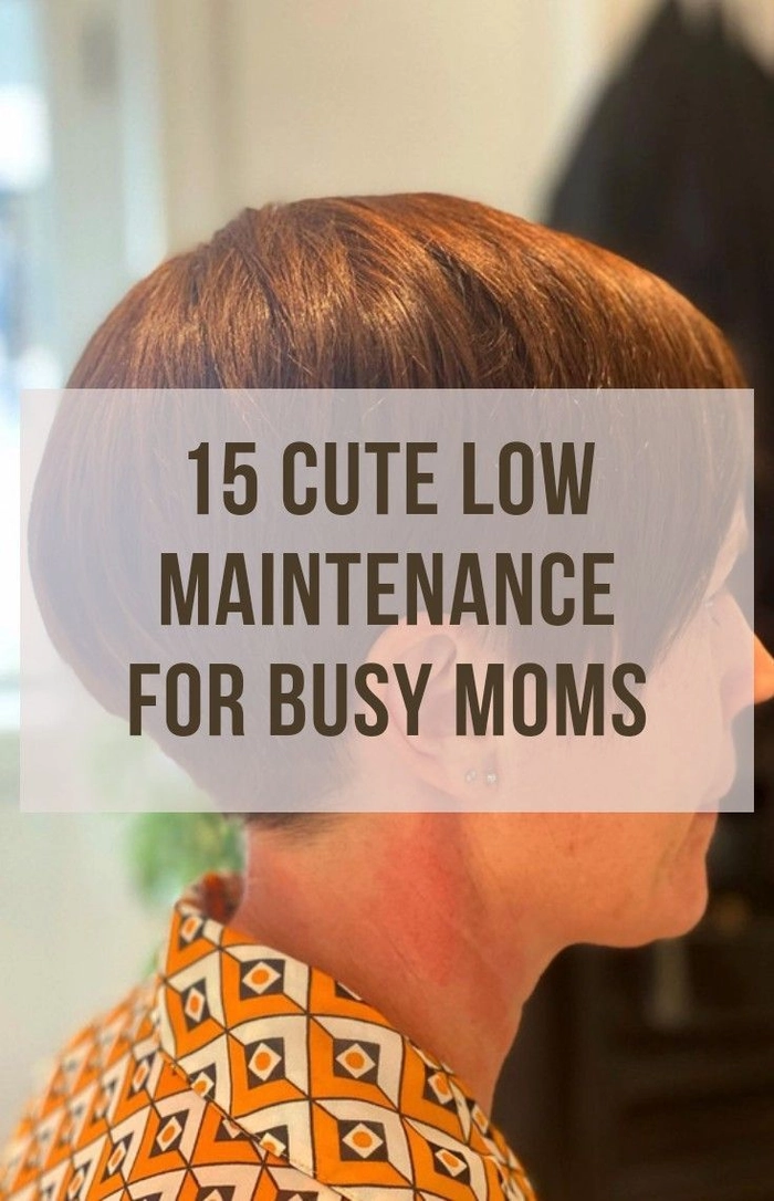 A busy working mom with a chic low maintenance updo and soft wisps framing her face