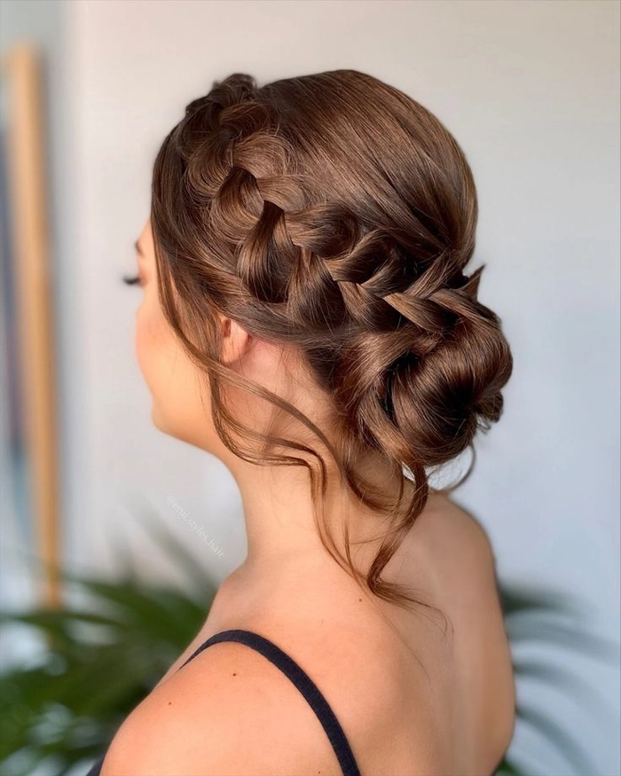 casual braided low bun for effortless office to evening image