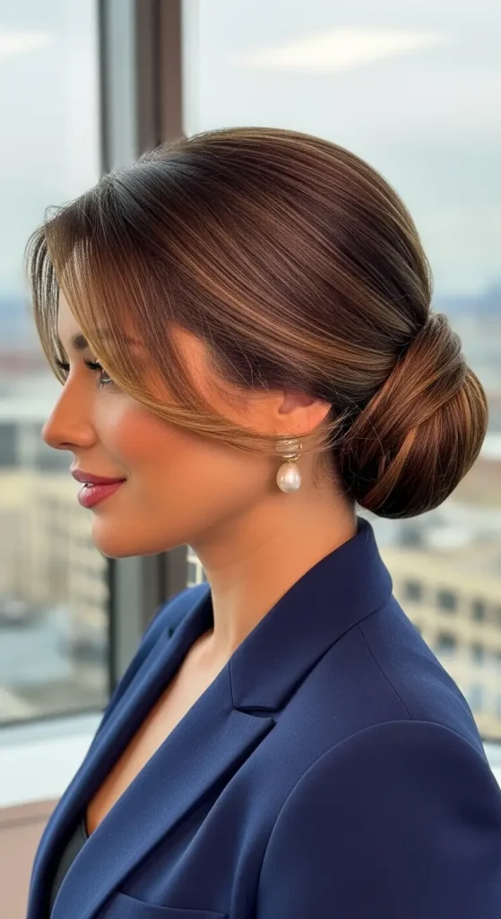 casual braided low bun for effortless office to evening image