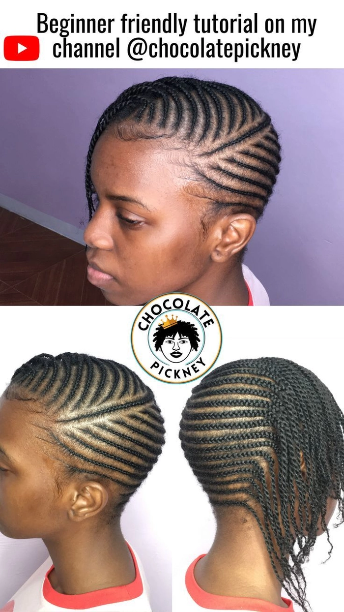 Casual braided mohawk with a modern twist for everyday streetwear style - hairstyle image 9 A close-up of a casual braided mohawk hairstyle with loose strands, styled for an edgy streetwear look on a model in urban clothing.