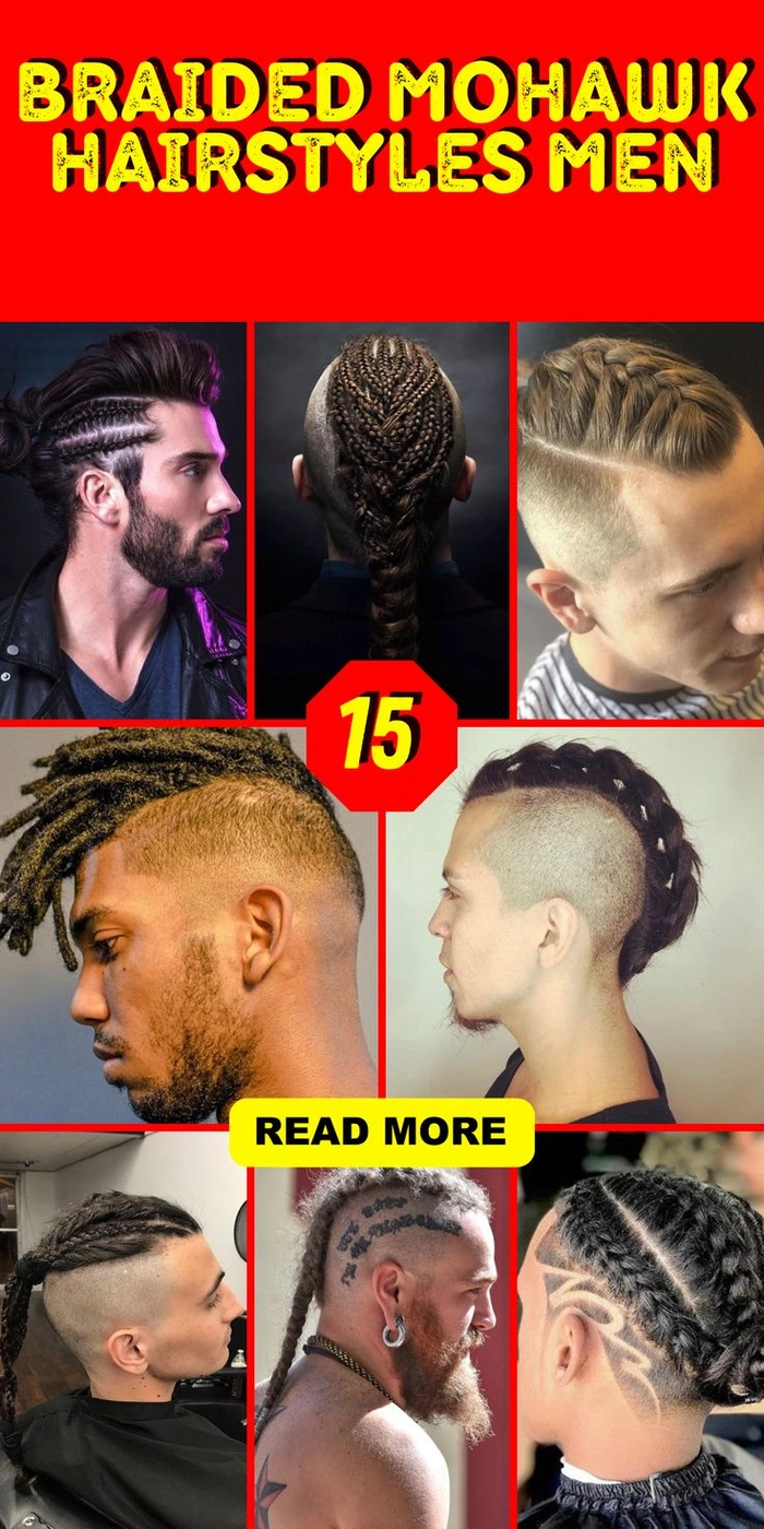 Edgy streetwear style featuring a braided mohawk for casual wear Casual braided mohawk hairstyle for an edgy everyday streetwear look