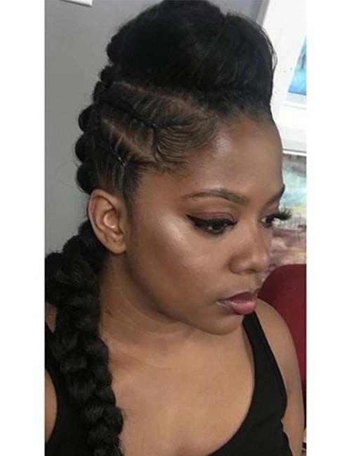 Edgy casual braided mohawk streetwear hairstyle example Casual braided mohawk hairstyle for edgy everyday streetwear looks