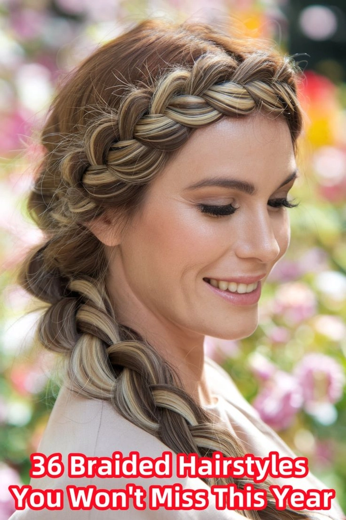 Casual halo braid style perfect for relaxed summer vacations