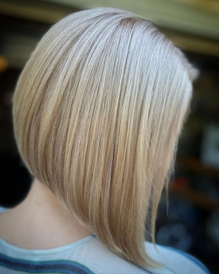 Casual inverted bob hairstyle for fine thin hair with soft volume and texture