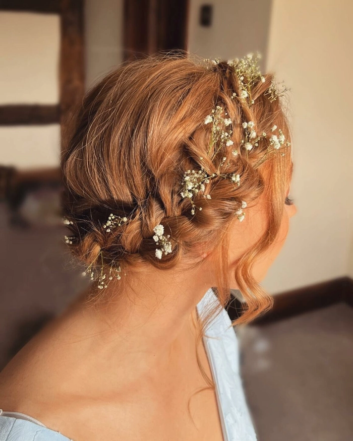 Casual milkmaid braid styled hair perfect for relaxed outdoor picnic settings