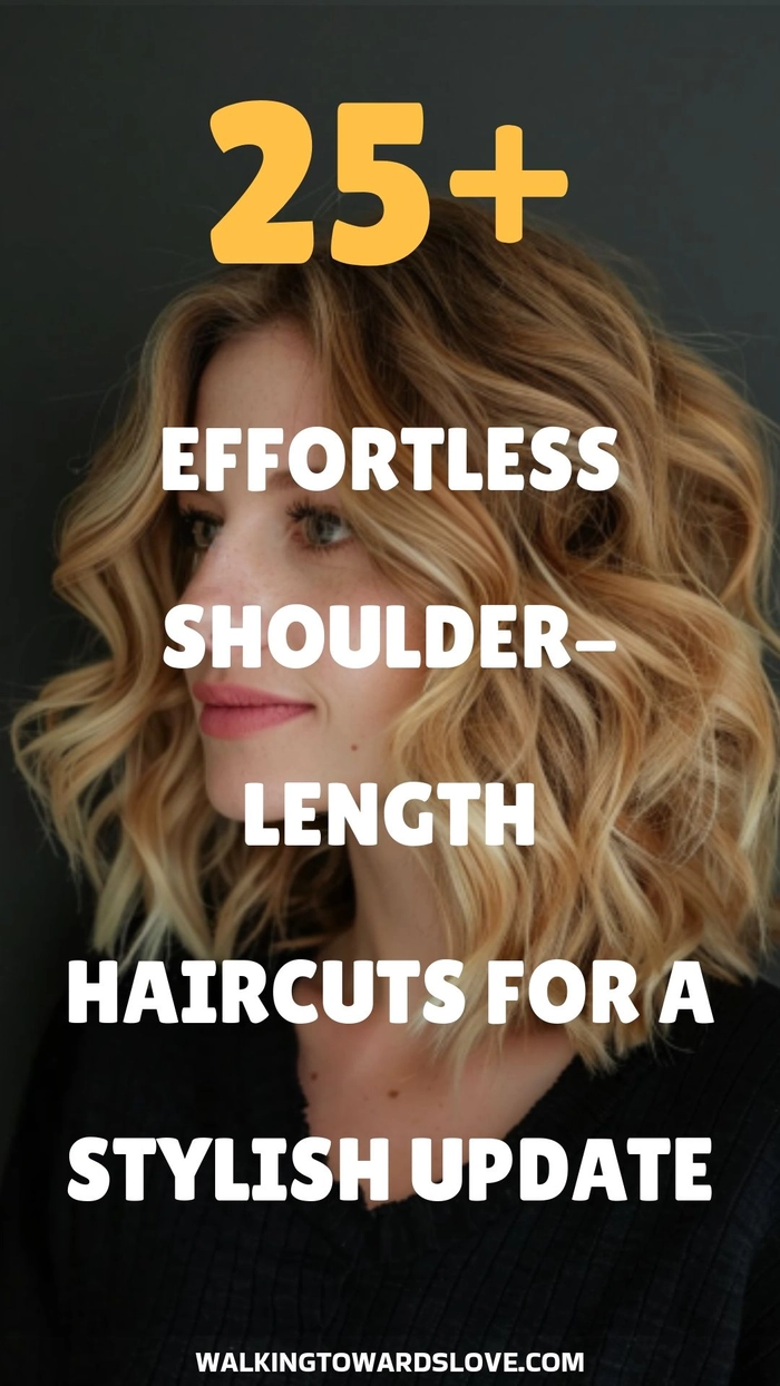 Effortless shoulder length hairstyle perfect for daily casual wear Casual everyday shoulder length hair styling with minimal effort for a natural look