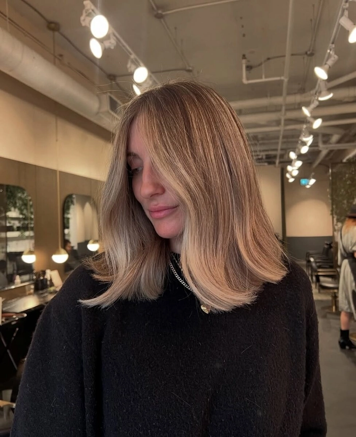 Effortless shoulder length hairstyle idea perfect for daily wear and easy styling Casual everyday shoulder length hair styled with minimal effort for a natural look