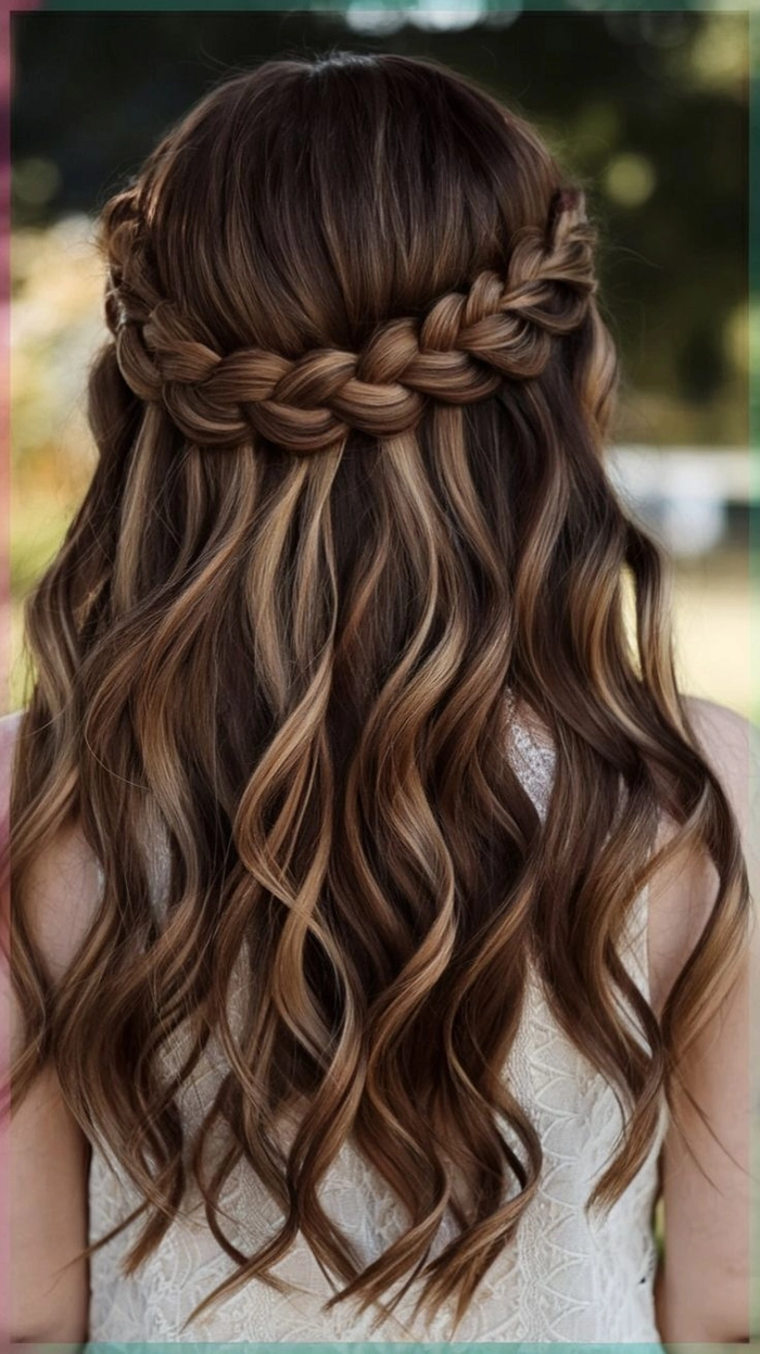 casual twisted crown for keeping hair off neck in summer image