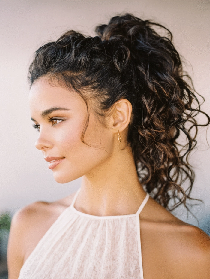 casual twisted crown for keeping hair off neck in summer image