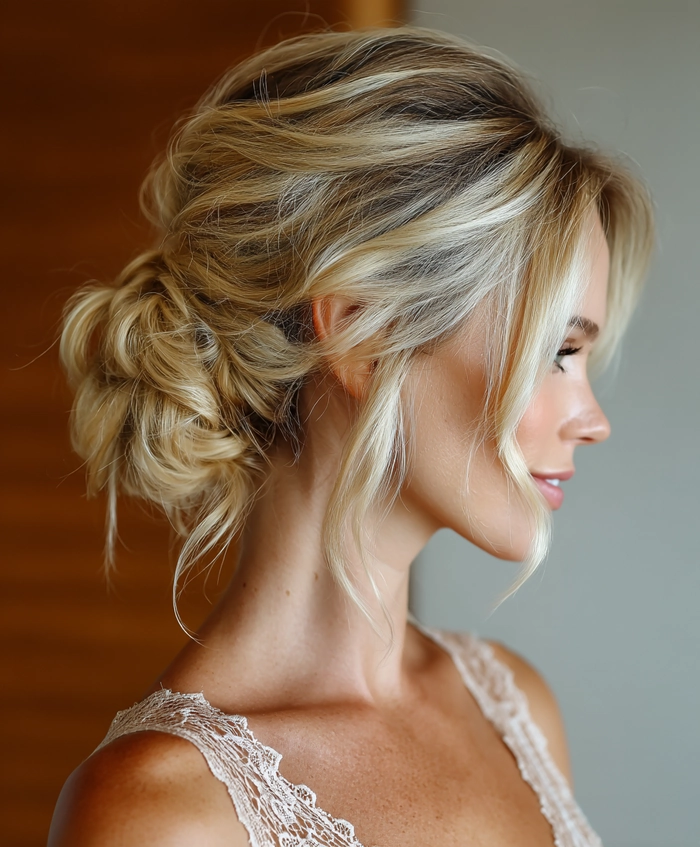 Casual twisted half up hairstyle for thin hair showcasing a light and elegant look