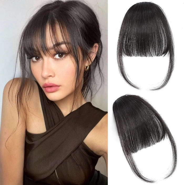 How to use clip-in bangs for an effortless everyday hairstyle makeover Simple clip-in bangs styling for a quick casual makeover at home