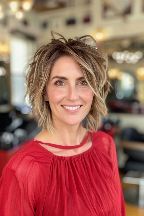 Effortless Bedhead Styles for Short Layered Hair
