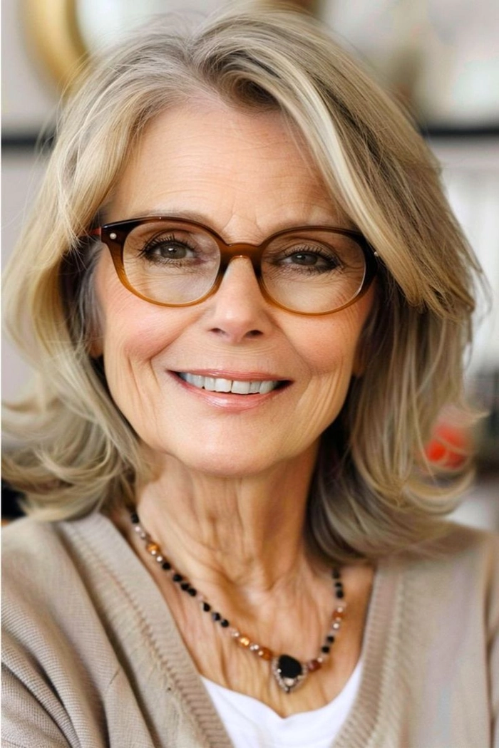 effortless flipped ends for medium retro casual hair image