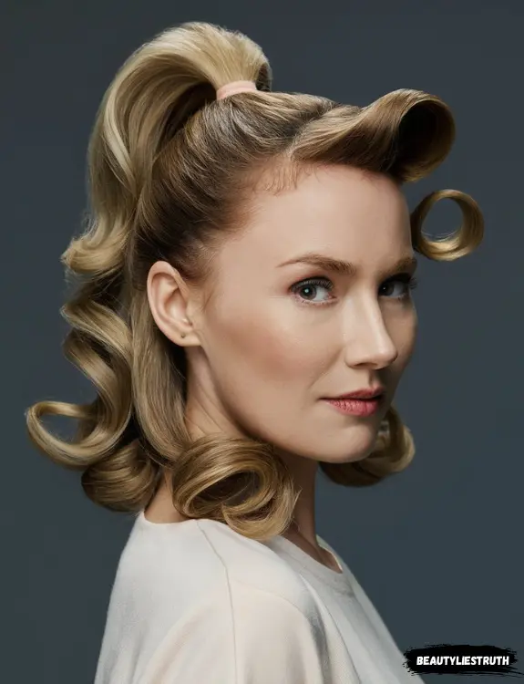 effortless flipped ends for medium retro casual hair image