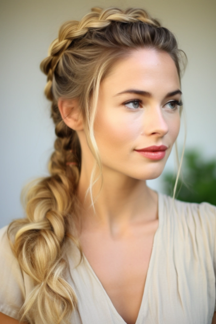 Casual hairstyle inspiration featuring a loose French braid for everyday country style Effortless loose French braid styled for a relaxed country casual look