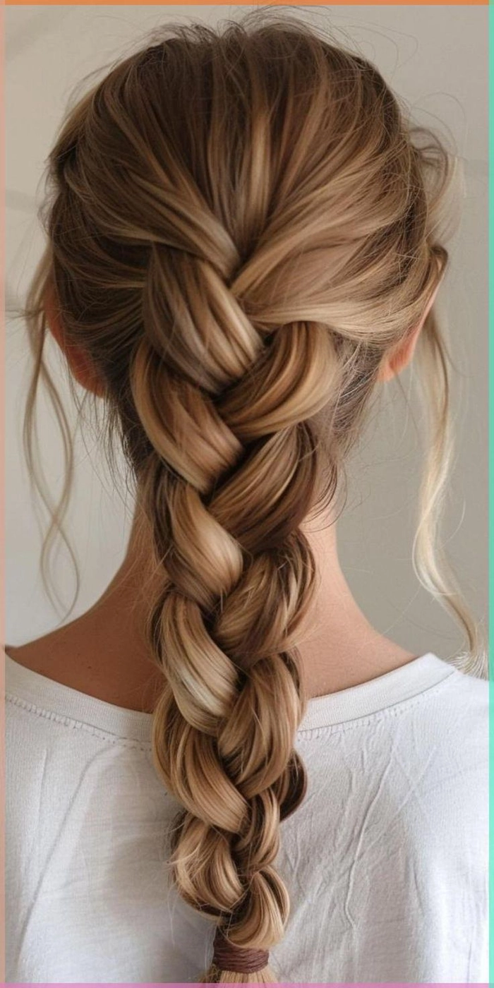 Casual hairstyle inspiration featuring a loose French braid for easy country styling Effortless loose French braid hairstyle perfect for a relaxed country casual look