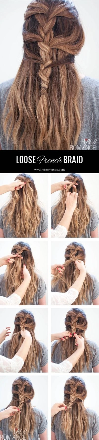Casual French braid idea for an easygoing country style Effortless loose French braid hairstyle perfect for a country casual look