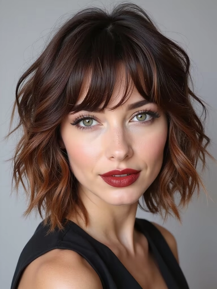 Casual weekend hairstyle featuring an easy-to-maintain shag haircut Effortless shag haircut styled for a relaxed weekend look in soft layers