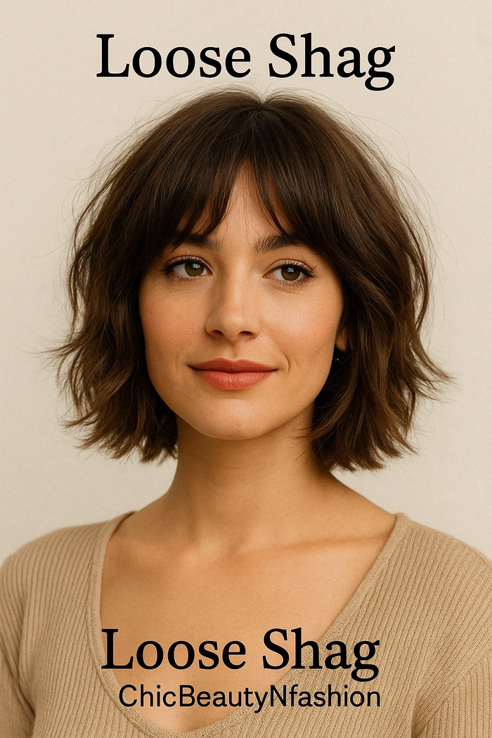 Casual weekend shag hairstyle with easy, tousled layers Effortless shag haircut styled for a relaxed weekend look