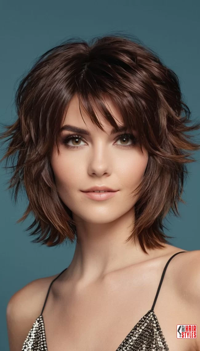 Casual weekend hairstyle featuring an easy-to-maintain shag haircut Effortless shag haircut styled for a relaxed, casual weekend look