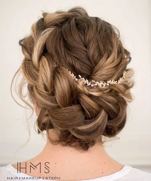 Casual braided crown ideas for a relaxed wedding look, image 8 Elegant casual braided crown hairstyle perfect for casual weddings