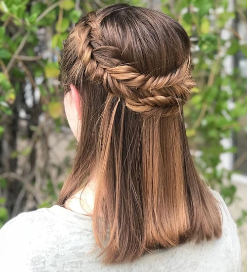 Casual braided crown ideas for casual weddings showcasing effortless beauty Elegant casual braided crown hairstyle perfect for relaxed wedding settings