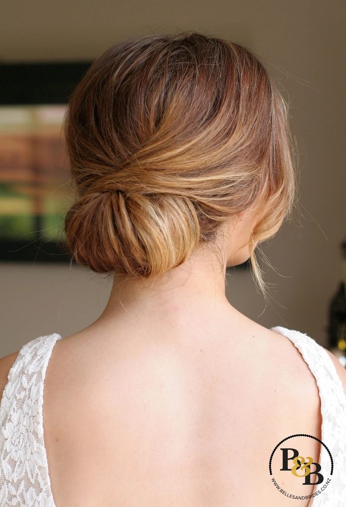 Elegant effortless low chignon hairstyle perfect for casual evening dinners