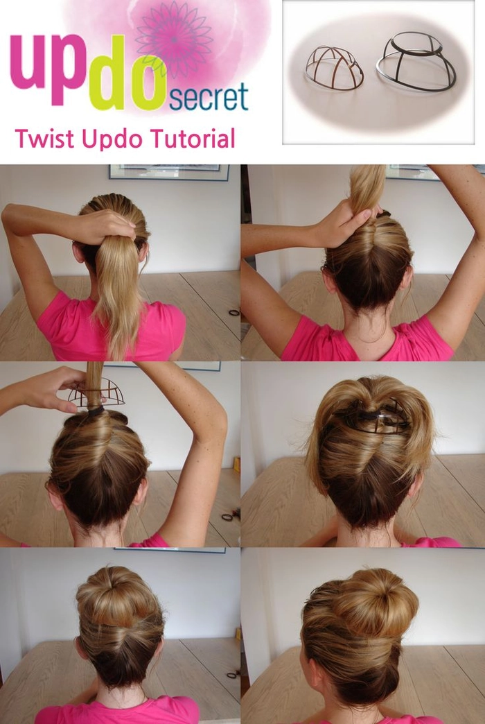 Elegant simple twisted updo perfect for casual Friday office wear