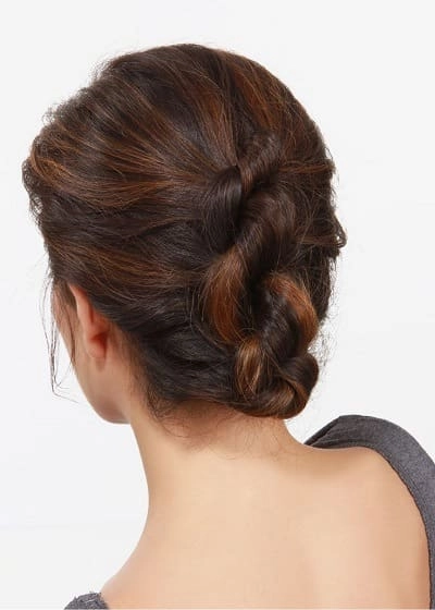 Elegant simple twisted updo perfect for casual Friday office wear