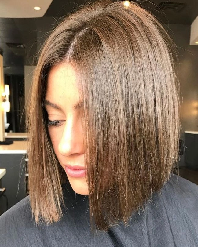 Casual blunt cut bob hairstyle for straight hair day-to-day look Everyday blunt cut bob styling for straight hair with a sleek finish