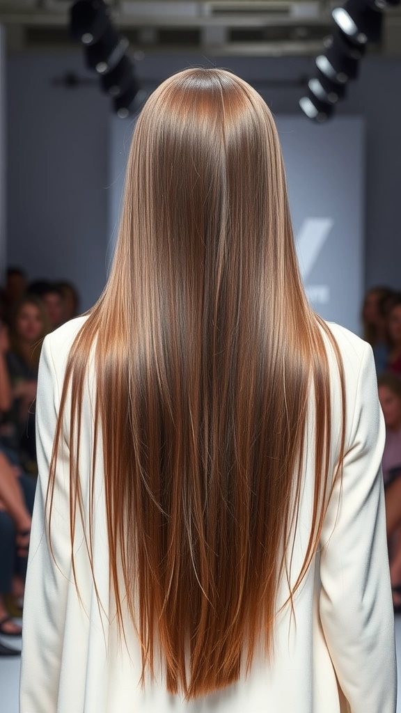 everyday middle part styling for long straight hair image